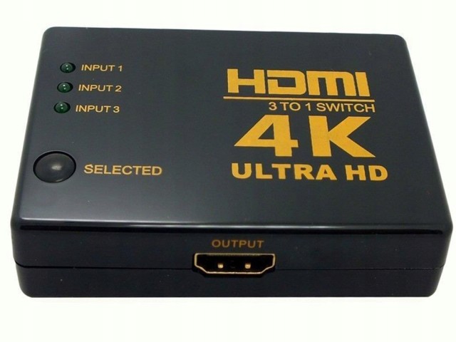 Verk Group Διακόπτης Διαχωριστής 3x σε 1 HDMI 4K UHD με Τηλεχειριστ...