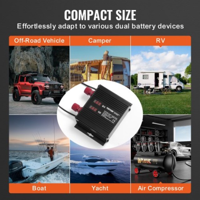 VEVOR Διπλός Απομονωτής Μπαταρίας 12V/24V 250A με Οθόνη LCD  FDCDJD...