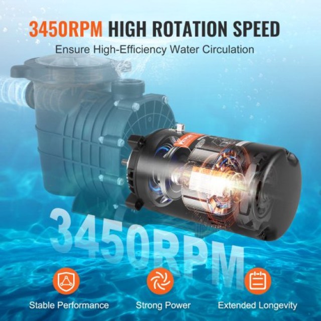 Αντλία Πισίνας VEVOR 0.75HP 115/230V  YCBDJ075HP56ZQBCKV9