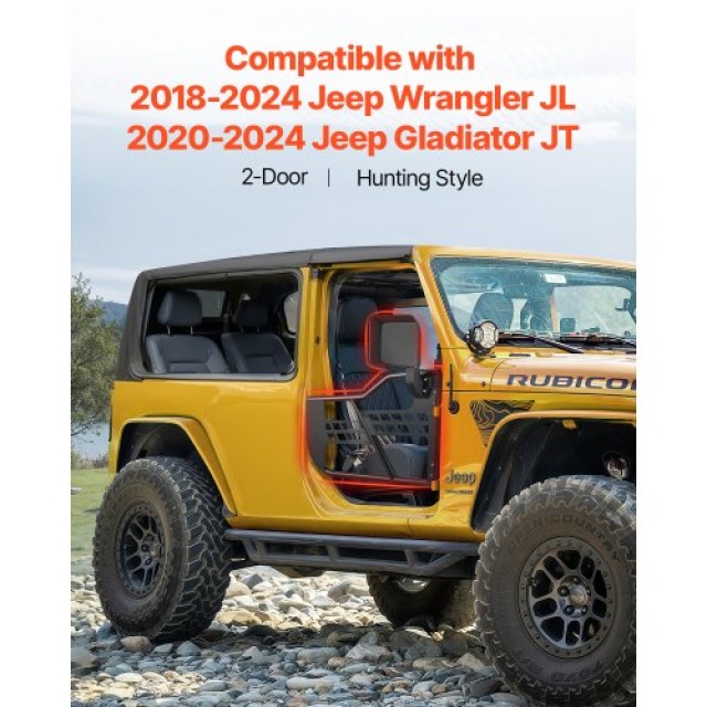 VEVOR Πόρτες Σωληνωτές 2-Θυρών για Jeep Wrangler JL 2018-2024 JPCGM2M1824J98Q28V0