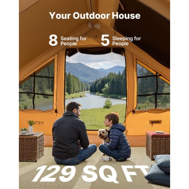 VEVOR Φουσκωτή Σκηνή Glamping 5-8 Ατόμων με Αντλία KJZP431MCQWZ4I93RV0
