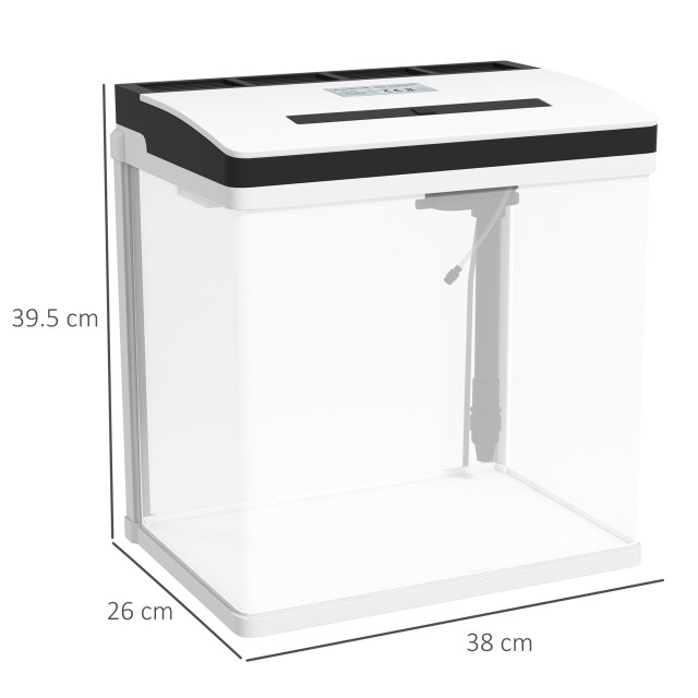 PawHut Ενυδρείο 28L με LED, 38x26x38cm D61-004V91WT