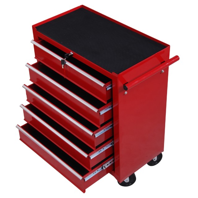 HomCom Trolley Toolbox for workshop, κόκκινο, 67,5x33x77cm E2-0004
