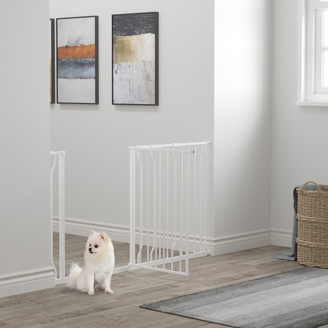 PawHut Safety Gate for Dogs Επεκτάσιμη από 75-145cm, από ατσάλι και...