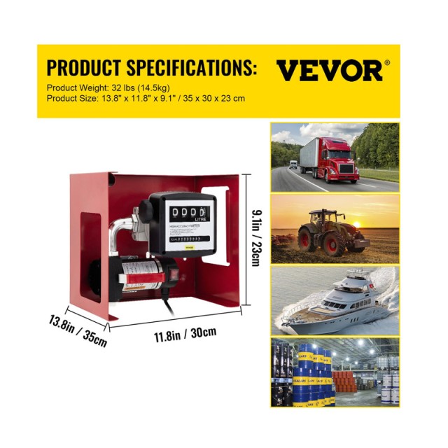 Διανομέας Πετρελαίου με Αντλία 40 Lt/min 155 W 220V VEVOR 220V40LCYB0000001V2