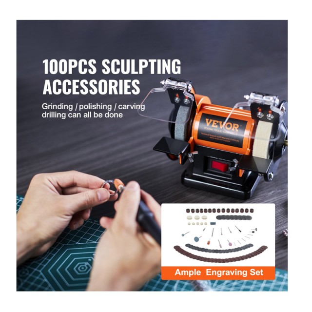 Δίδυμος Τροχός - Λειαντήρας Πάγκου 50 W VEVOR STPGJ32850RPMUEBNV2