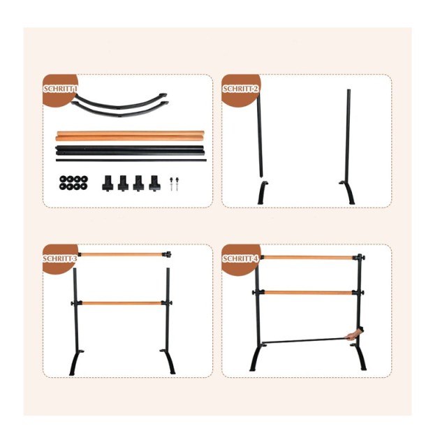 Διπλή Μπάρα Μπαλέτου με Ρυθμιζόμενο Ύψος 121 x 75 x 121.5 cm Costwa... Διπλή Μπάρα Μπαλέτου με Ρυθμιζόμενο Ύψος 121 x 75 x 121.5 cm Costwa...