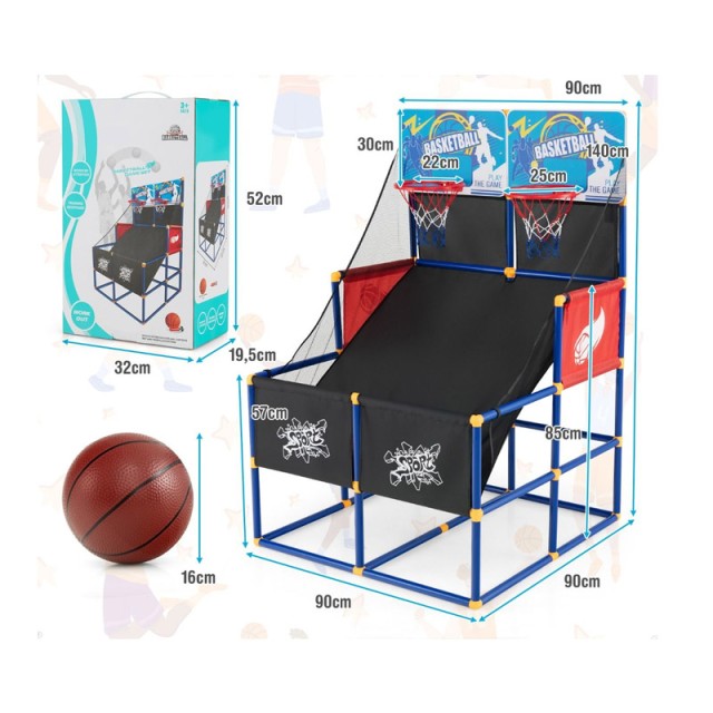 Διπλή Μπασκέτα Arcade με Βάση 90 x 90 x 140 cm Costway SP37889