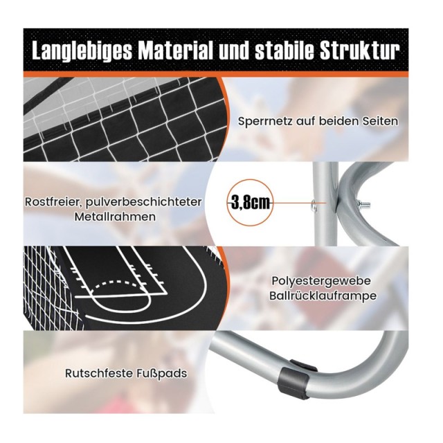 Διπλή Μπασκέτα με Βάση 207 x 108 x 205 cm Costway SP35202WH