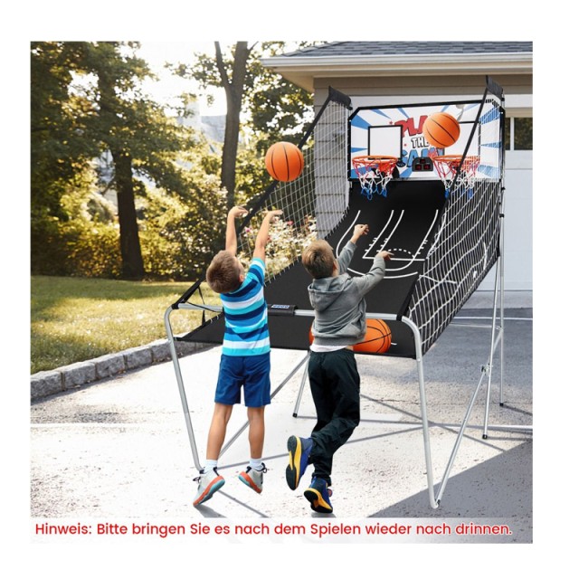 Διπλή Μπασκέτα με Βάση 207 x 108 x 205 cm Costway SP35202WH