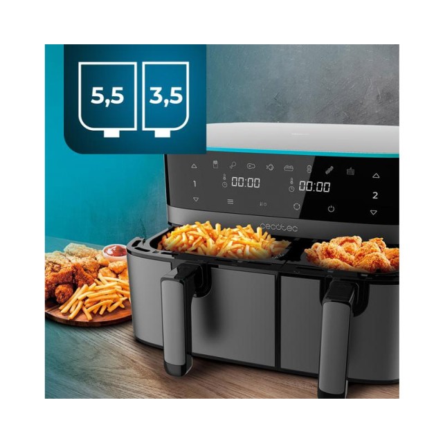Διπλή Ψηφιακή Φριτέζα Αέρος 9 Lt 2700 W Cecofry DuoSize 9000 Cecotec CEC-04954