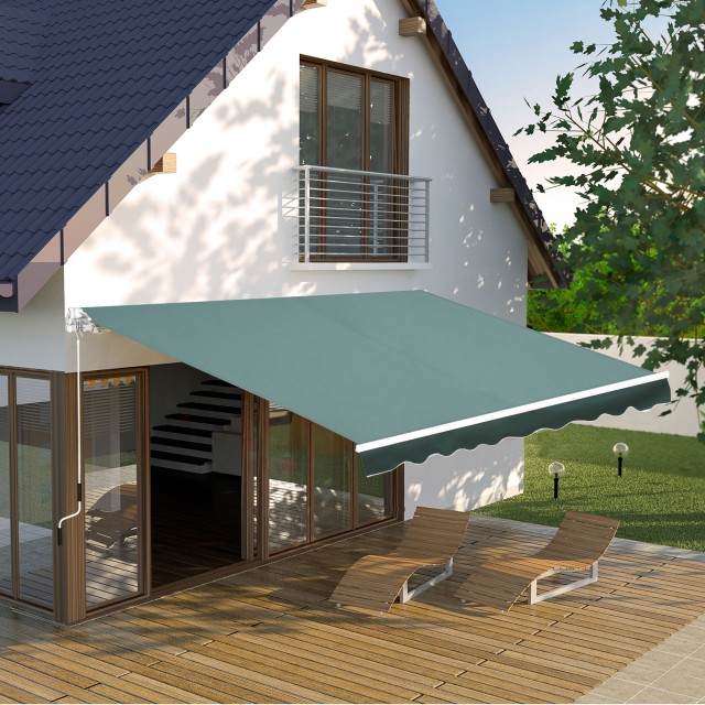 Εγχειρίδιο Outsunny Awning Roller Blind Επιτοίχιο Polyester Fabric 2.5? 2μ Πράσινο 100110-005G