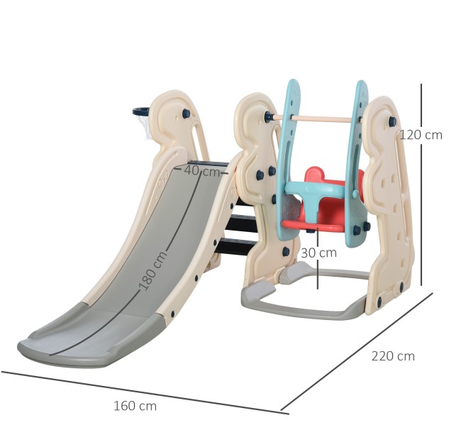 HOMCOM Slide for Children για Κήπο ή Υπνοδωμάτιο με Κουνιστή Καλάθι Καθίσματος 331-002