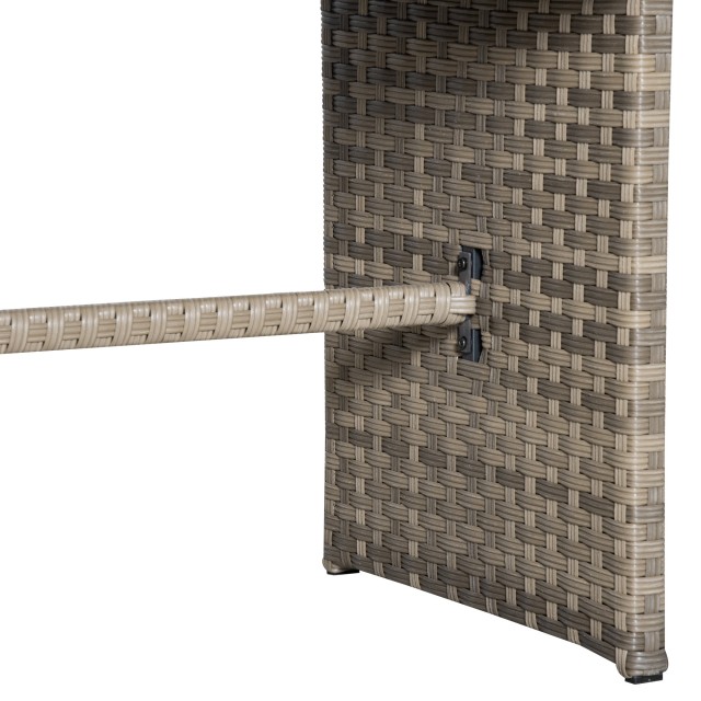 Outsunny Garden Lounge σε PE Rattan με 3θέσιο καναπέ, 2 πολυθρόνες, 2 σκαμπό και τραπέζι, γκρι 860-198
