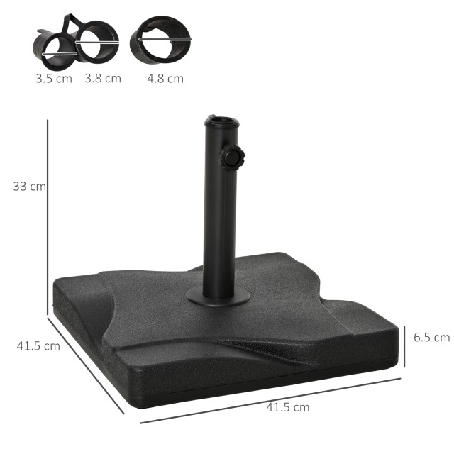 Outsunny Τετράγωνη Ομπρέλα Βάσης Βάσης 18kg για Φ3/3,5/3,8 Πολωνούς...