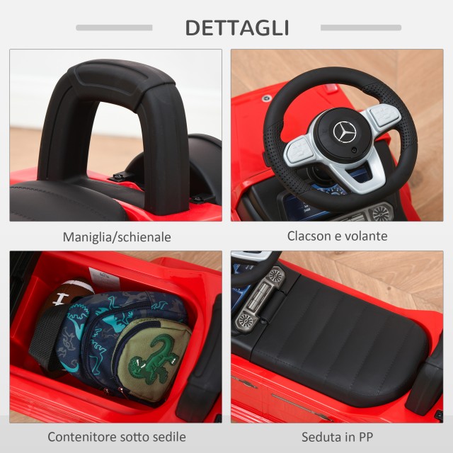 HOMCOM Push μοντέλο αυτοκινήτου Mercedes-Benz G350 για παιδιά 12-36 μηνών, κόκκινο 370-163RD