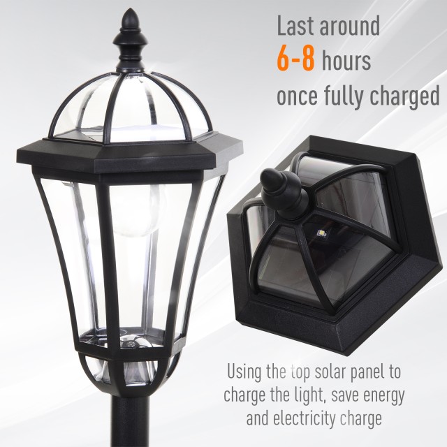 Outsunny Σετ 2 ηλιακών φωτιστικών κήπου με 2 LED και αυτόματη ανάφλ...