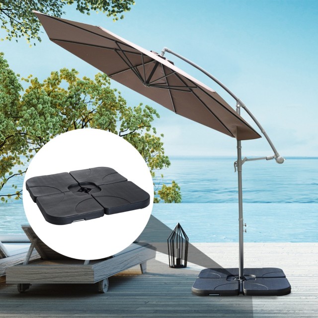 Outsunny Σετ 4τμχ Πλαστική Βάση Ομπρέλα Κήπου 50? 50 7,5 εκ 84D-021
