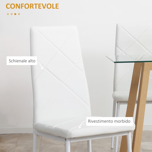 Σετ Μεταλλικές Καρέκλες Τραπεζαρίας 41 x 50 x 97 cm 4 τμχ HOMCOM 83...