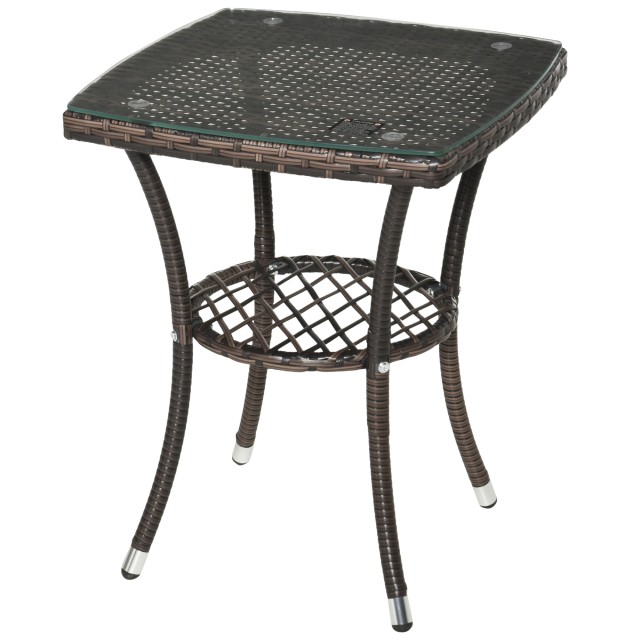 Outsunny Σετ Πολυθρόνες Κήπου σε Rattan με Τραπεζάκι Σαλονιού, Καφέ 863-027BN