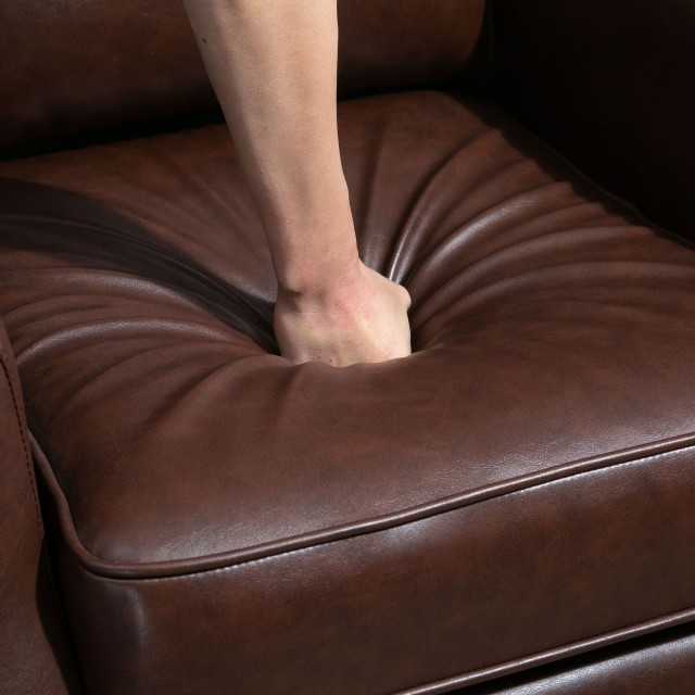 HOMCOM Manual Ανακλινόμενη Πολυθρόνα Relax σε καφέ δερματίνη 833-969