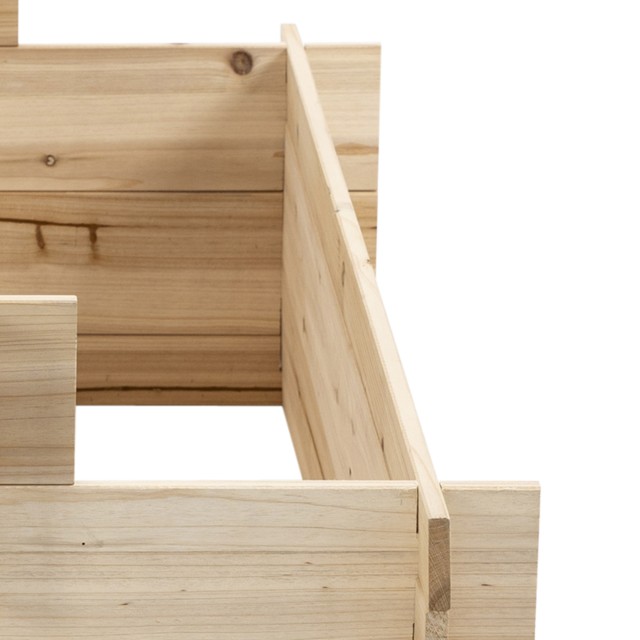 Outsunny 3 επιπέδων Spruce Wood Planter, Υπαίθριο υπερυψωμένο κουτί κήπου, 120x100x54cm 845-535