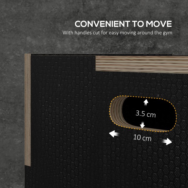 SPORTNOW Plyometric Jump Box σε 3 ύψη σε αντιολισθητικό ξύλο, 61-51-41cm, μαύρο A93-055V01BK