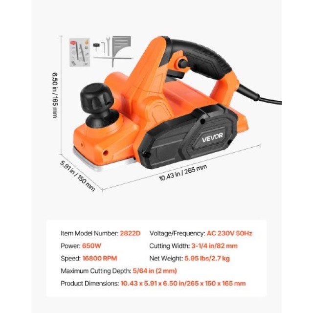 VEVOR Ηλεκτρικό Ρουτερ Ξύλου 82mm, 650W 16800 RPM με Ρυθμιζόμενο Βά... VEVOR Ηλεκτρικό Ρουτερ Ξύλου 82mm, 650W 16800 RPM με Ρυθμιζόμενο Βά...