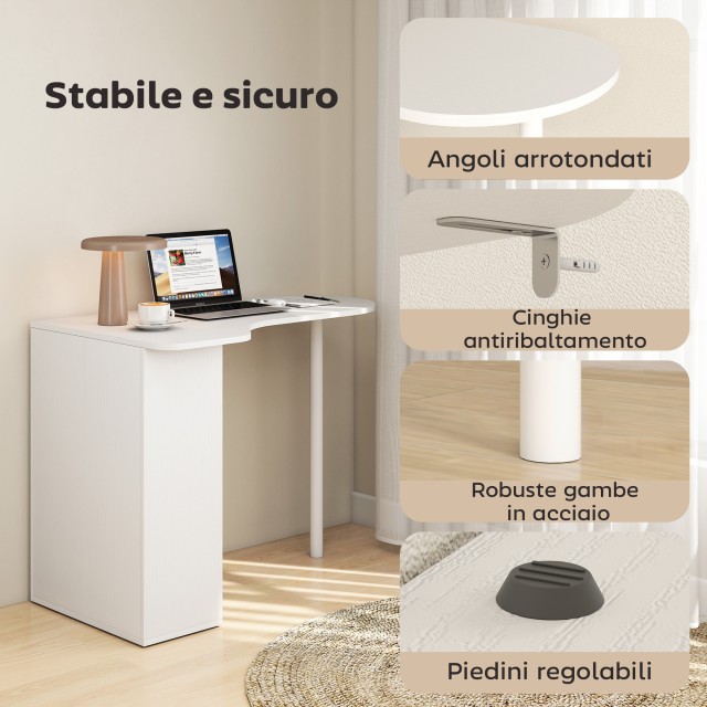 HOMCOM Επιφάνεια Γραφείου για Δωμάτιο Καμπύλη με 6 Ράφια και 4 Ρυθμ... HOMCOM Επιφάνεια Γραφείου για Δωμάτιο Καμπύλη με 6 Ράφια και 4 Ρυθμ...