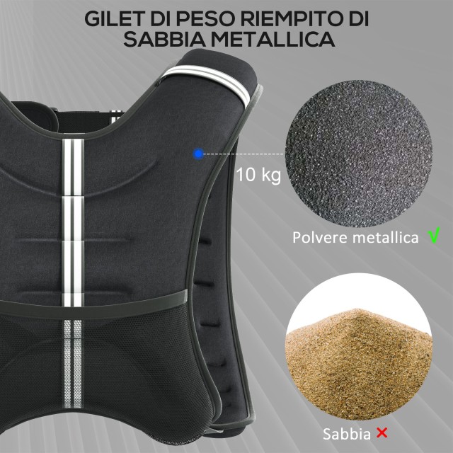 HOMCOM Γιλέκο με Βάρος 8kg Αναπνεύσιμο με Τσέπη Αποθήκευσης και Ιμά...