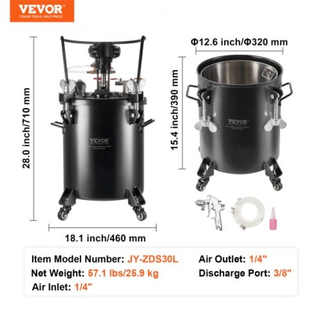 Δοχείο Βαφής VEVOR 30L με Αυτόματη Ανάδευση 70 psi  PQYLGZDXOX30CRY2SV0