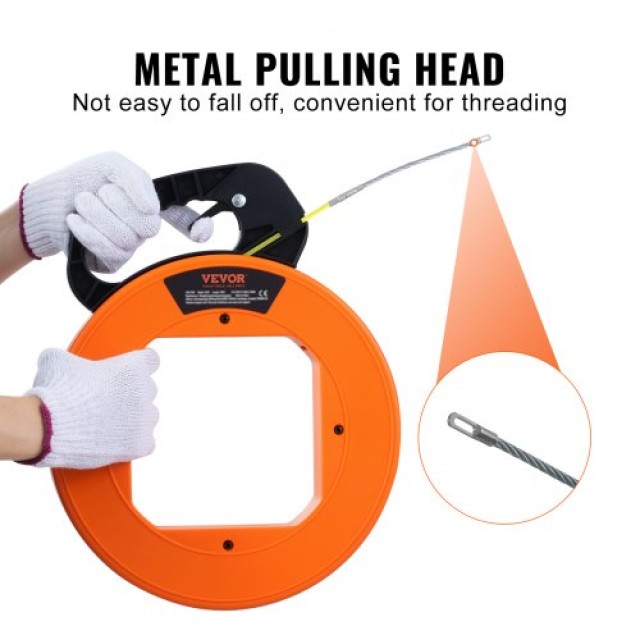 VEVOR Ταινία Ψαρέματος Καλωδίων 200ft 3/16in Fiberglass με Πλαστική...