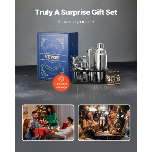 VEVOR Σετ Μπάρμαν 13 Τεμαχίων από Ανοξείδωτο Ατσάλι - Ασημένιο Κιτ ...