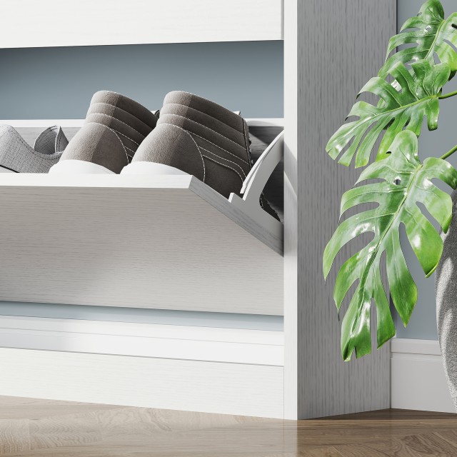 HOMCOM Λεπτή Παπουτσοθήκη με 3 Ανακλινόμενα Συρτάρια και Κάτω Μέρος... HOMCOM Λεπτή Παπουτσοθήκη με 3 Ανακλινόμενα Συρτάρια και Κάτω Μέρος...