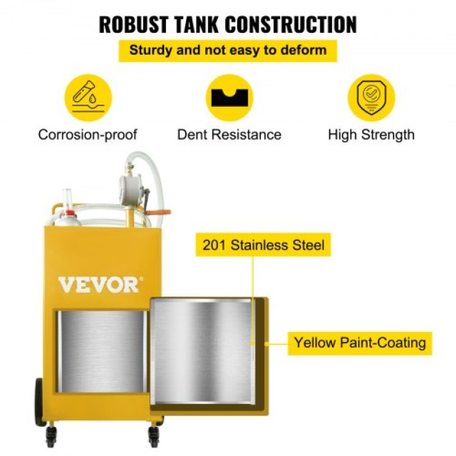 Δοχείο Καυσίμου VEVOR 35L με Αντλία, Κίτρινο  SYJYCHSGJL435BMV0V0