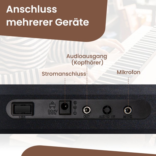 Costway 61 Πλήκτρων Ψηφιακό Πιάνο με Βάση και Μικρόφωνο και Θήκη Με...