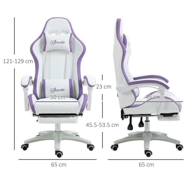 Vinsetto Ρυθμιζόμενη Καρέκλα Gaming με Κλίση Πλάτης, 65x65x121-129 ...