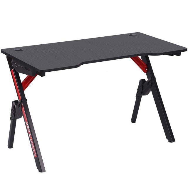 BAKAJI  Γραφείο Gaming για Υπολογιστή με Φώτα LED RGB και Mouse Pad 80x30  02012070