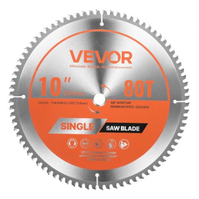 VEVOR Δίσκος Πριονιού 254mm, 80 Λάμες, Για Αλουμίνιο και Μέταλλα DP...