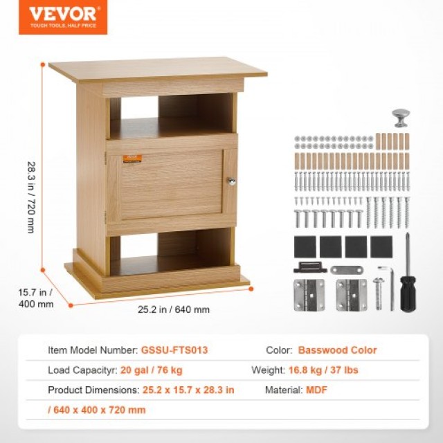 Βάση Ενυδρείου VEVOR 20 Γαλονιών, Χωρητικότητα 76kg, Χρώμα Ξύλου, με Αποθηκευτικό Χώρο  MZSZXZJMZ20JS4CJYV0