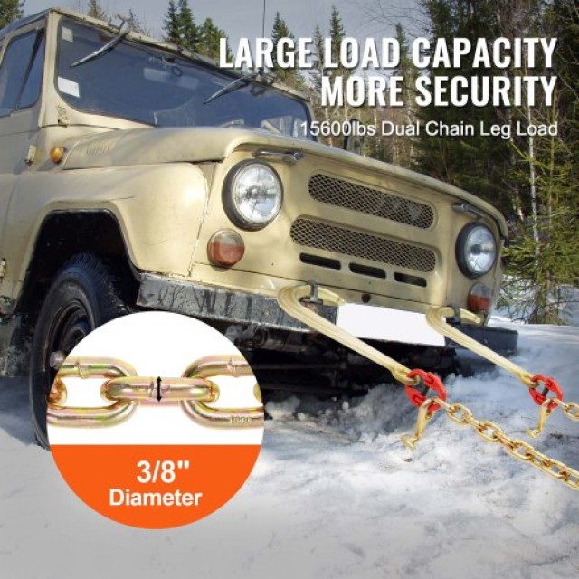 Αλυσίδα Ρυμούλκησης VEVOR 3/8x2 G80 με Γάντζο J & T 15600lbs  RTJGTLMGDX1JBVZY8V0
