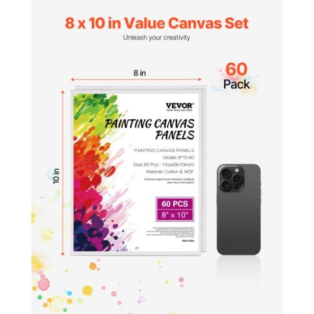VEVOR Σετ 60 Καμβάδων Ζωγραφικής 8 x 10 ιντσών HHFB810INCH6SF8MKV0