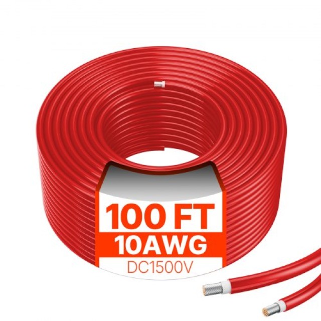 VEVOR Καλώδιο Προέκτασης Ηλιακού Πάνελ 100FT 10AWG Αδιάβροχο Κόκκινο TYNDCBYZXDX1RIW1QY3