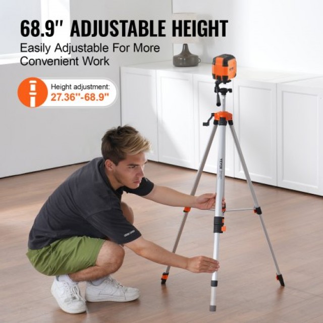 Τρίποδο VEVOR Laser Level ¼ x 20, Ρυθμιζόμενο Ύψος 27.36-68.11 ίντσες  QZSJJBZSSTS0DI7ADV0