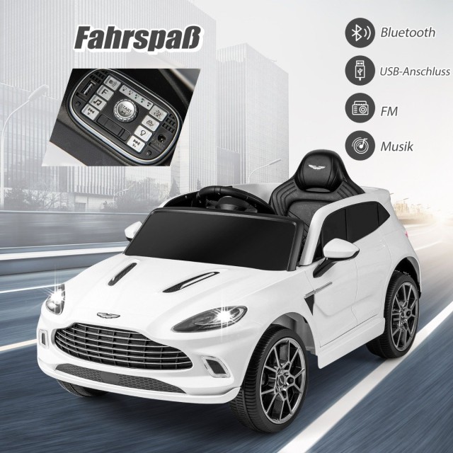 Costway  Αδειοδοτημένο Παιδικό Όχημα Aston Martin DBX με LED Φώτα και Τηλεχειριστήριο TQ10142DE-WH