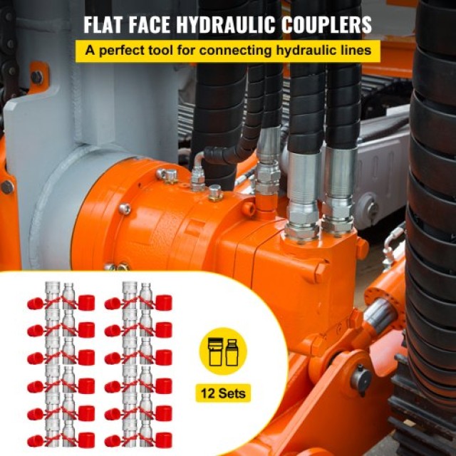 VEVOR Υδραυλικός Ταχυσύνδεσμος Skid Steer 1/2 NPT (12 Ζεύγη)  YYJT1...
