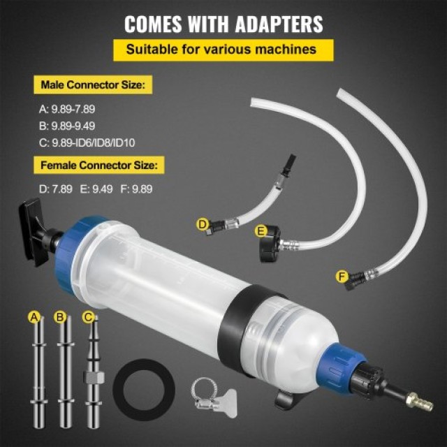 VEVOR Αντλία Μετάδοσης Υγρών 1.5L με Αντάπτορες ATF  QCBSXCYQP1.5LOMOPV0