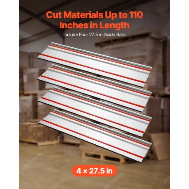 VEVOR Οδηγός Ράγας 110 ιντσών με 3 Συνδέσμους για Track Saws Makita...