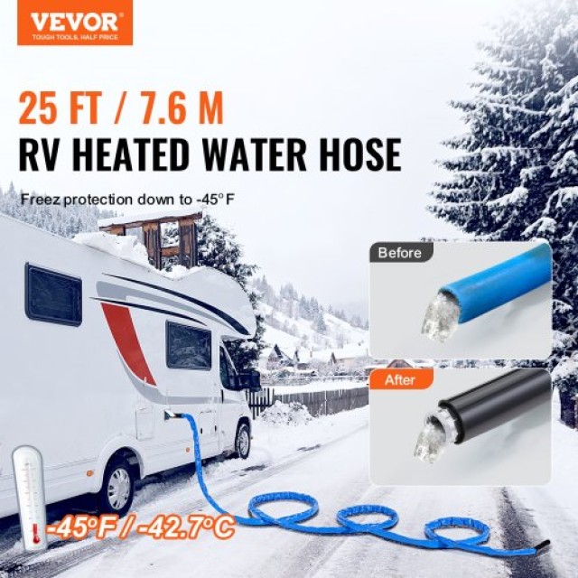 VEVOR 7.6m Θερμαινόμενος Σωλήνας Νερού για RV -45℉ Αντιψυκτικός Πόσ...