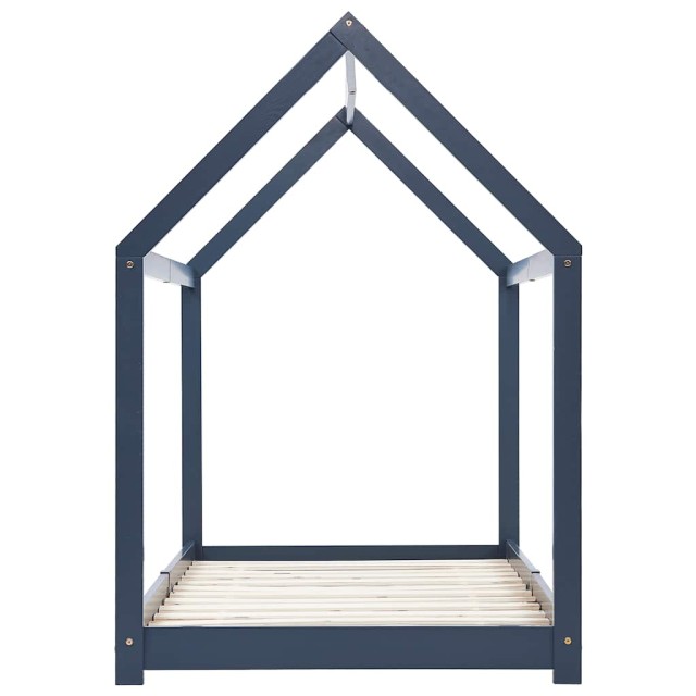 vidaXL Πλαίσιο Κρεβατιού Παιδικό Γκρι 90x200 εκ. από Μασίφ Ξύλο Πεύ...